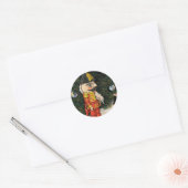 Oude Notenkraker Onder Kerstboom Ronde Sticker (Envelop)