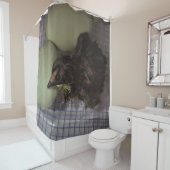 Oude notulen douchegordijn (In situ)