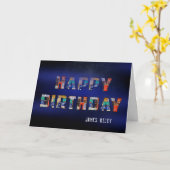 oude nummerplaatverjaardag kaart (Gele Bloem)