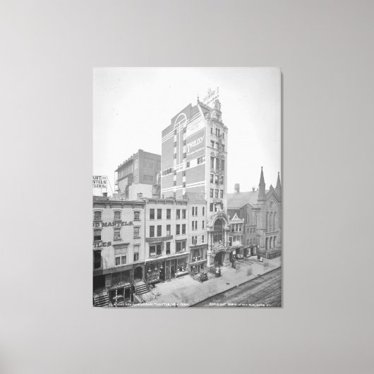 Oude NYC New Amsterdam Theater Foto (1905) Canvas Afdruk (Voorkant)