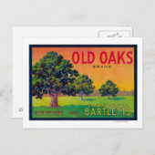 Oude Oaks-parelkrat LabelBryte, CA Briefkaart (Voorkant / Achterkant)