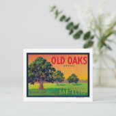 Oude Oaks-parelkrat LabelBryte, CA Briefkaart (Staand voorkant)