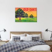 Oude Oaks-parelkrat LabelBryte, CA Canvas Afdruk (Insitu (Slaapkamer))