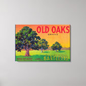 Oude Oaks-parelkrat LabelBryte, CA Canvas Afdruk (Voorkant)