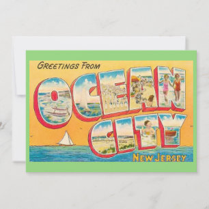 Oude Ocean City NJ 5x7 grote ansichtkaart Bedankkaart