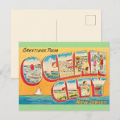 Oude Ocean City NJ Groeten Postkaart (Voorkant / Achterkant)