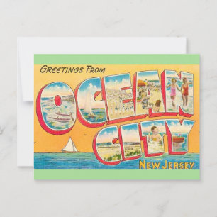 Oude Ocean City NJ Groeten  Postkaart