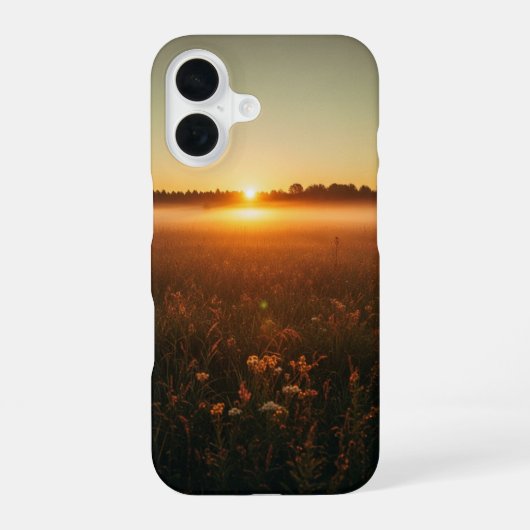 Oude ochtend over de weide iPhone 16 hoesje (Achterkant)