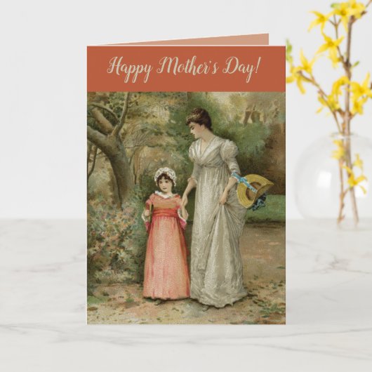 Oude ochtendwandeling op Moederdag Kaart (Gele Bloem)