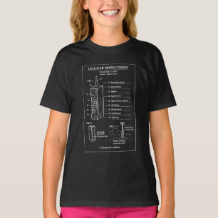 Oude octrooi blueprint van een mobiele telefoon t-shirt