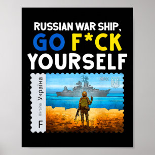 Oude Oekraïense postzegel Vlag trots 2 Poster