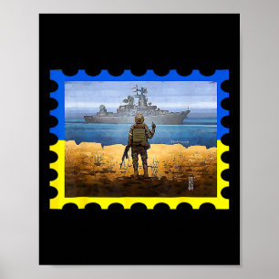 Oude Oekraïense postzegel Vlag trots 6 Poster