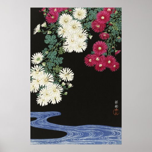 Oude Ohara Koson Chrysanthemum Kunst Poster (Voorkant)