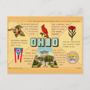 Oude Ohio Feiten Ansichtkaart Briefkaart