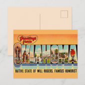 Oude Oklahoma-begroetingsansichtkaart Briefkaart (Voorkant / Achterkant)