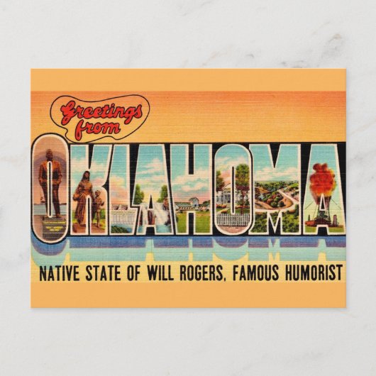 Oude Oklahoma Groet Ansichtkaart Briefkaart (Voorkant)