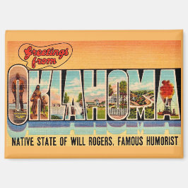 Oude Oklahoma-welkomstansichtkaart Magneet
