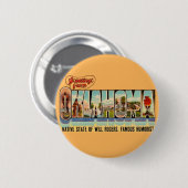 Oude Oklahoma-welkomstansichtkaart Ronde Button 5,7 Cm (Voorkant /achterkant)