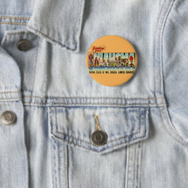 Oude Oklahoma-welkomstansichtkaart Ronde Button 5,7 Cm