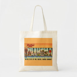 Oude Oklahoma-welkomstansichtkaart Tote Bag