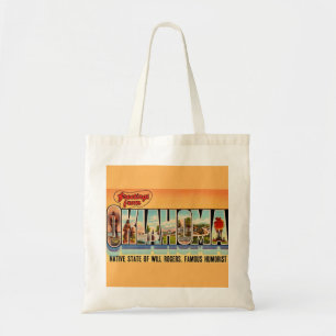 Oude Oklahoma-welkomstansichtkaart Tote Bag