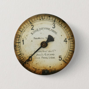 oude oliedrukmeter / instrument / wijzerplaat / me ronde button 5,7 cm