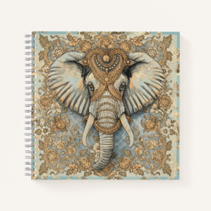 Oude Olifant, Antieke Olifant,Goud Zacht Blauw Notitieboek