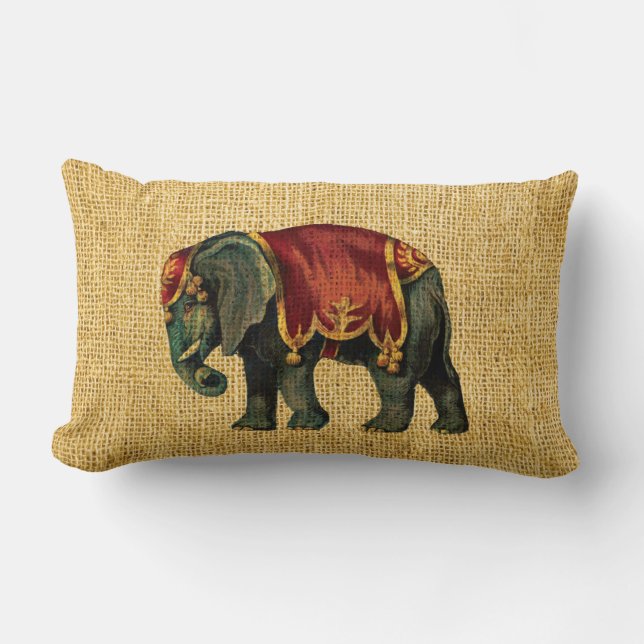 Oude Olifant en Beer uit het Circus Kussen (Voorkant)