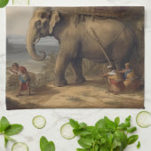Oude olifant-howdah van Regal, naturalistische scè Theedoek (Gevouwen)