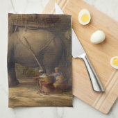 Oude olifant-howdah van Regal, naturalistische scè Theedoek (Quarter Fold)