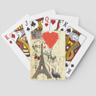 Oude olifant & rode hartballonnen pokerkaarten
