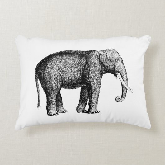Oude Olifant Tekening Accent Kussen (Voorkant)