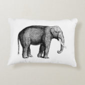 Oude Olifant Tekening Accent Kussen (Achterkant)