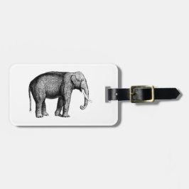 Oude Olifant Tekening Bagagelabel
