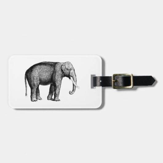 Oude Olifant Tekening Bagagelabel (Voorkant horizontaal)