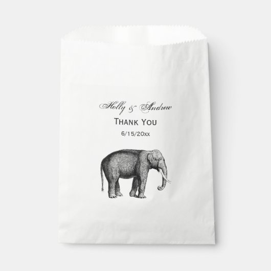 Oude Olifant Tekening Bedankzakje (Voorkant)