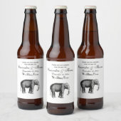Oude Olifant Tekening Bier Etiket (Flessen)