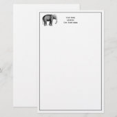 Oude Olifant Tekening Briefpapier (Voorkant / Achterkant)