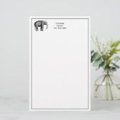 Oude Olifant Tekening Briefpapier (Staand voorkant)