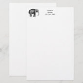 Oude Olifant Tekening Briefpapier (Voorkant / Achterkant)