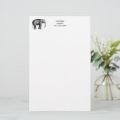 Oude Olifant Tekening Briefpapier (Staand voorkant)