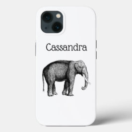 Oude Olifant Tekening iPhone 13 Hoesje
