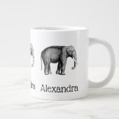 Oude Olifant Tekening Grote Koffiekop (Rechts)