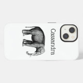 Oude Olifant Tekening iPhone Hoesje (Achterkant horizontaal)