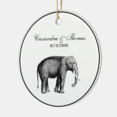 Oude Olifant Tekening Keramisch Ornament (Links)