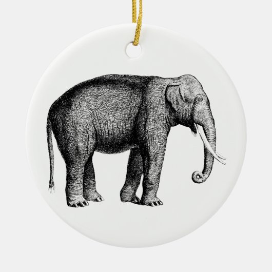 Oude Olifant Tekening Keramisch Ornament (Voorkant)