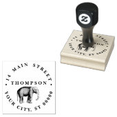 Oude Olifant Tekening Naam Retouradres Rubberstempel (Gestempeld)
