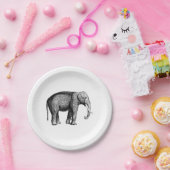 Oude Olifant Tekening Papieren Bordje (Feest)