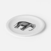 Oude Olifant Tekening Papieren Bordje (Gekanteld)