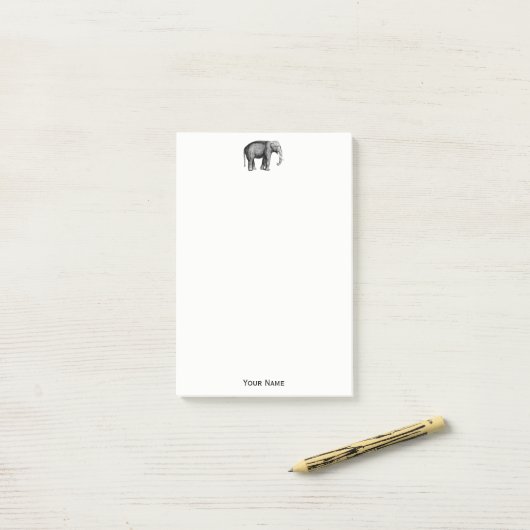 Oude Olifant Tekening Post-it® Notes (Op bureau)